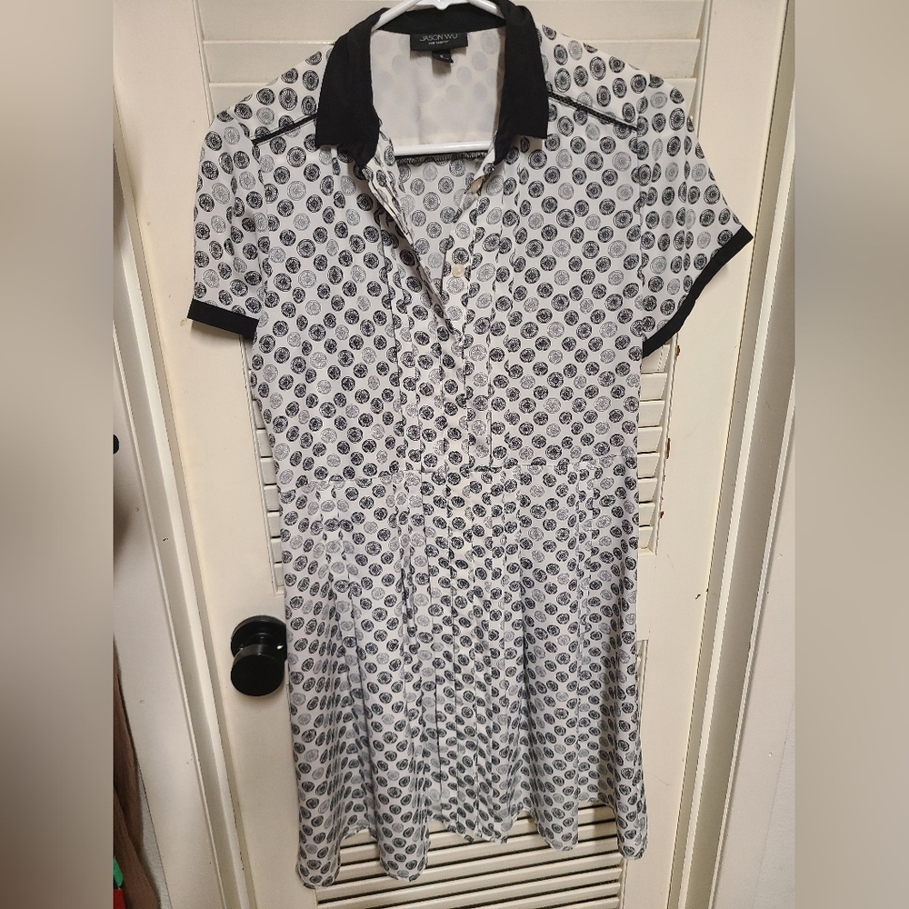 Jason Wu Bike Wheel Print Collared Dress